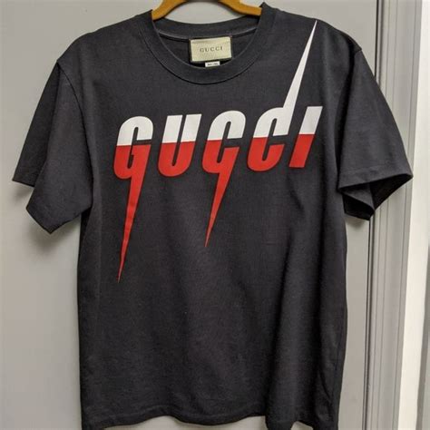 black white and red gucci shirt|Gucci t shirt men white.